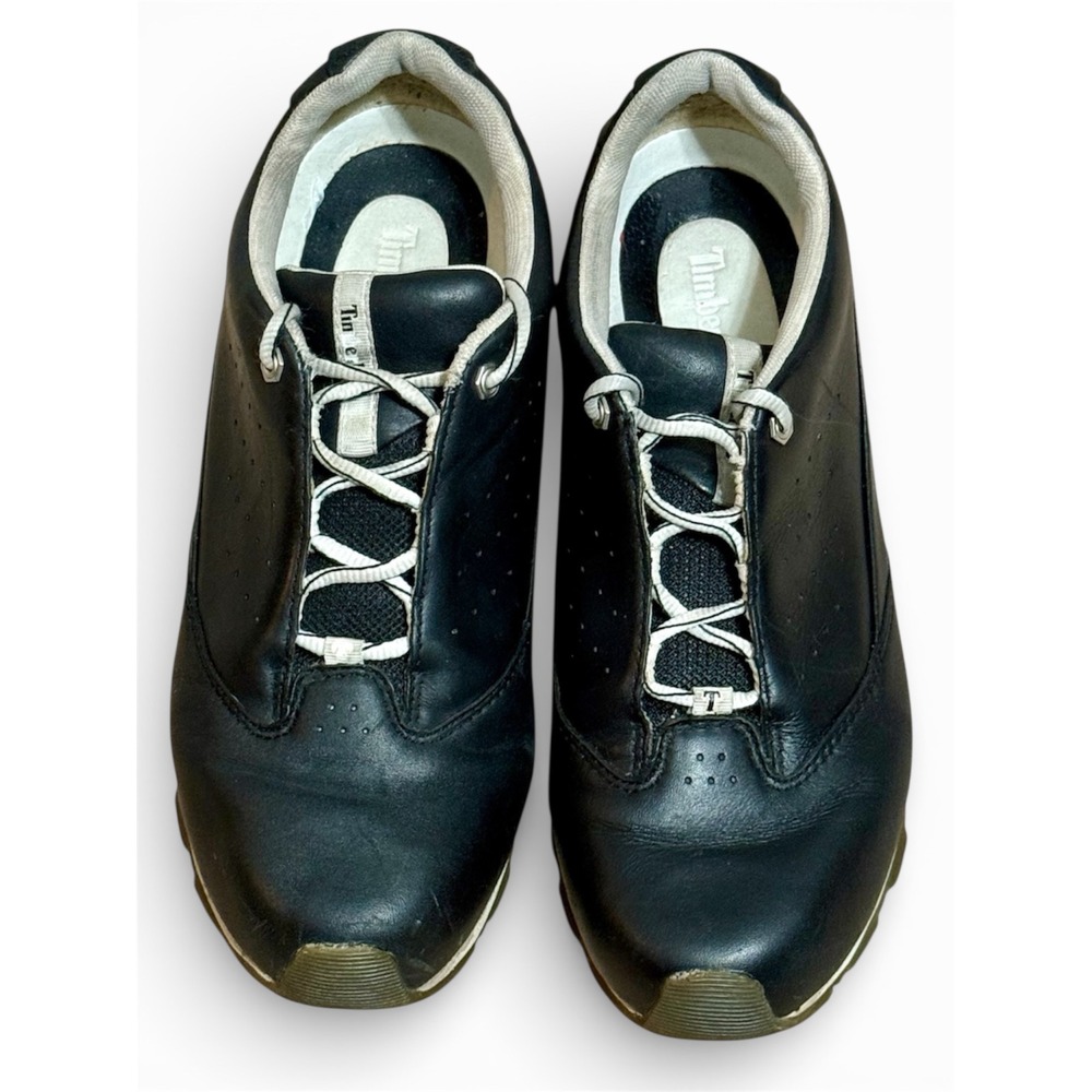 Timberland Black Leather Metro Slim Tanisha Lace Up Sneakers Mens Shoes Sz-9.5M‎